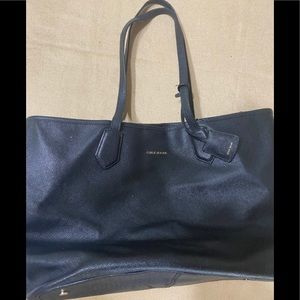 Cole Haan Large Black Leather Tote Bag
